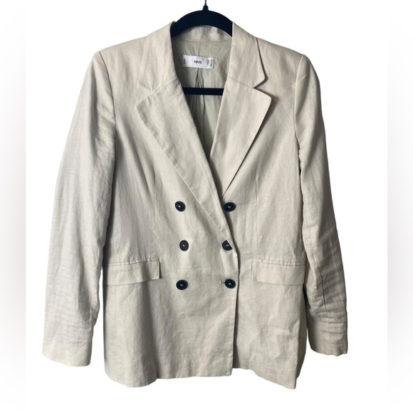 MNG Linen Blend Blazer Size 4 - Picture 1 of 6